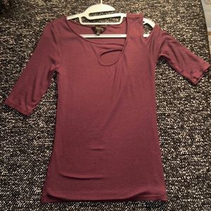 Goldray - exclusive stitch fix brand - key hole burgundy top